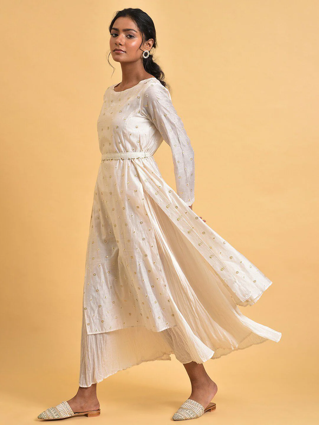 W Floral Embroidered Ethnic A-Line Maxi Dress - Image 4