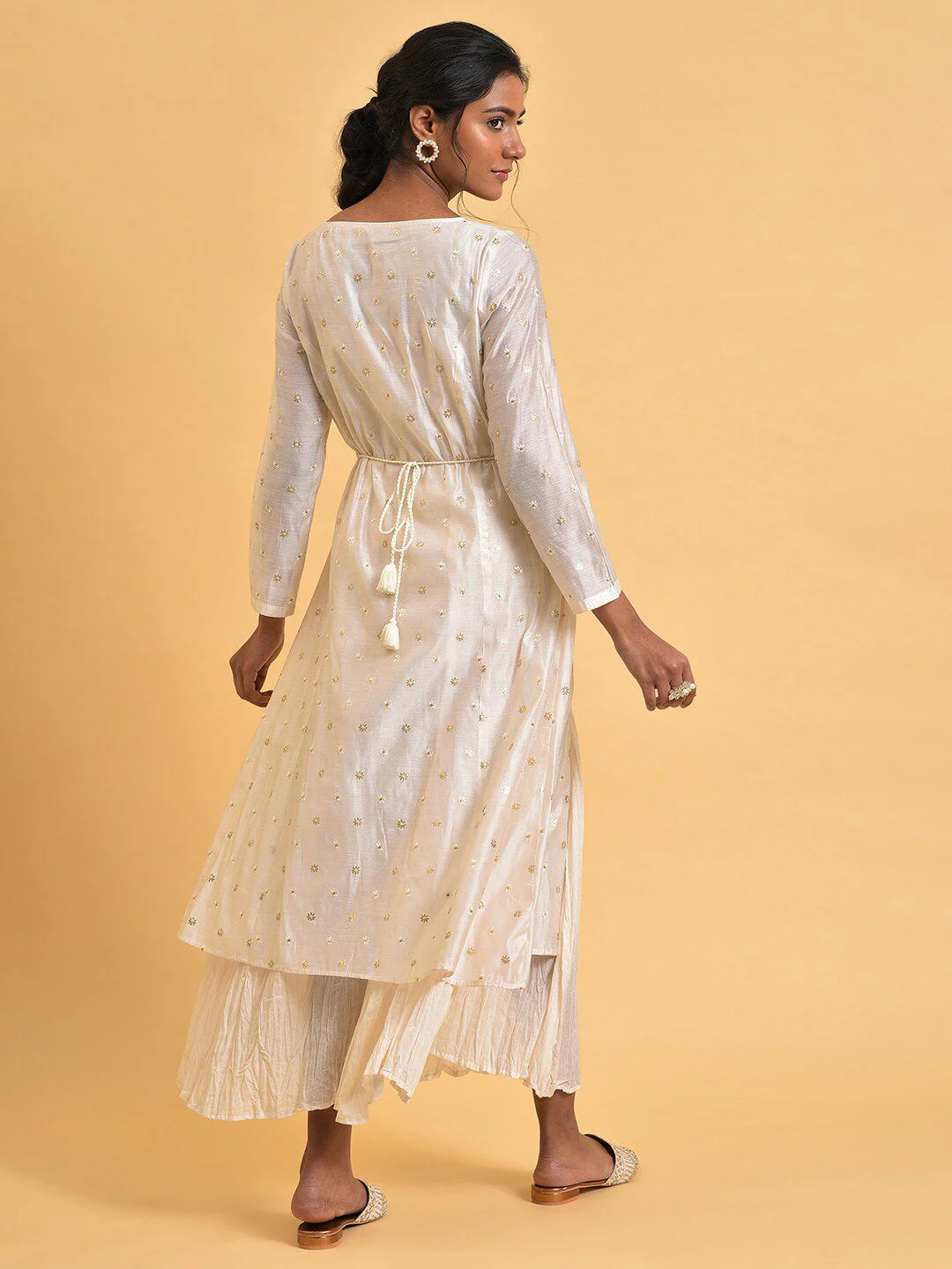 W Floral Embroidered Ethnic A-Line Maxi Dress - Image 6