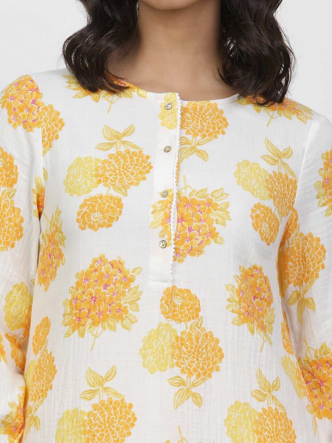 W Floral Print Cotton Pure Cotton A-Line Co-Ords - Image 2