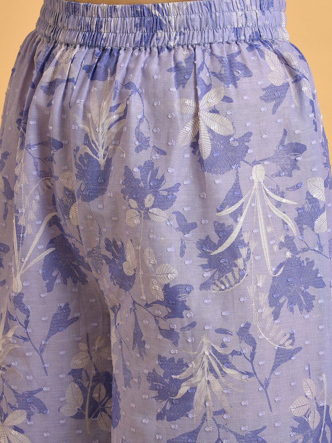 W Floral Printed Pure Cotton Kurta with Palazzos - Image 5