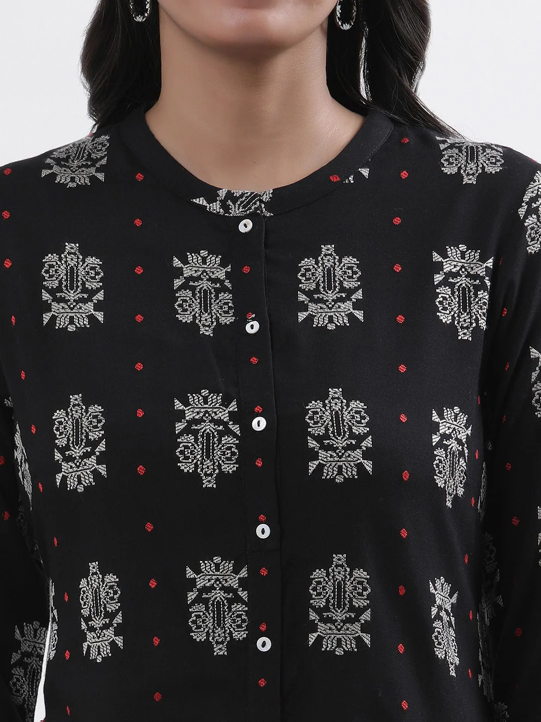 W Printed Regular Kurta with Palazzo - Image 2