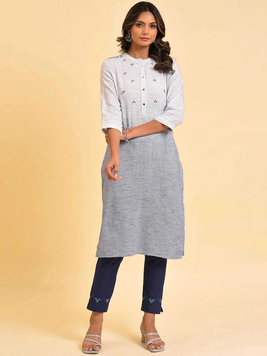 W Straight Cotton Kurta - Image 3