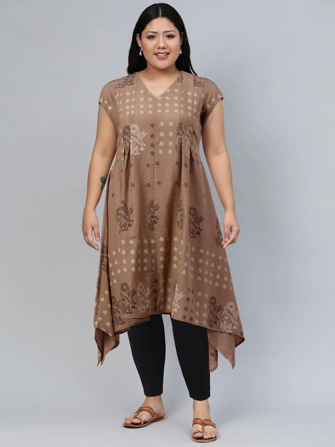 W Women Ethnic Motifs Printed Thread Work Anarkali Kurta - Image 6