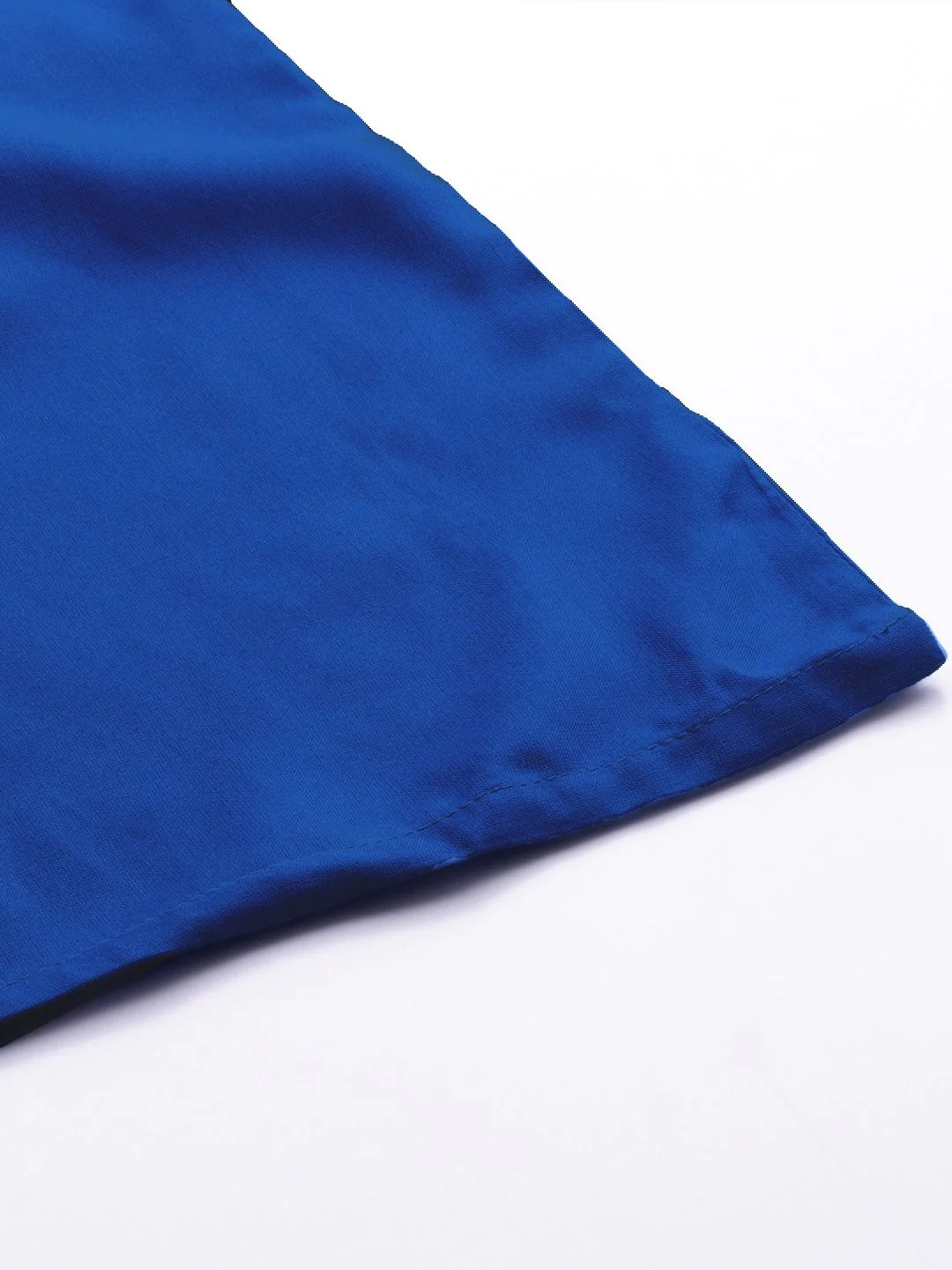 W Women Blue Solid Wide Leg Palazzos - Image 7