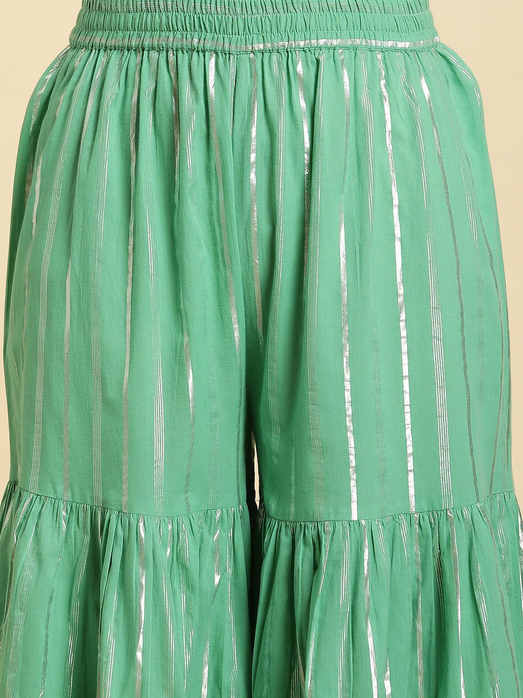 W Women Cotton Kurti with Sharara & Dupatta - Image 3