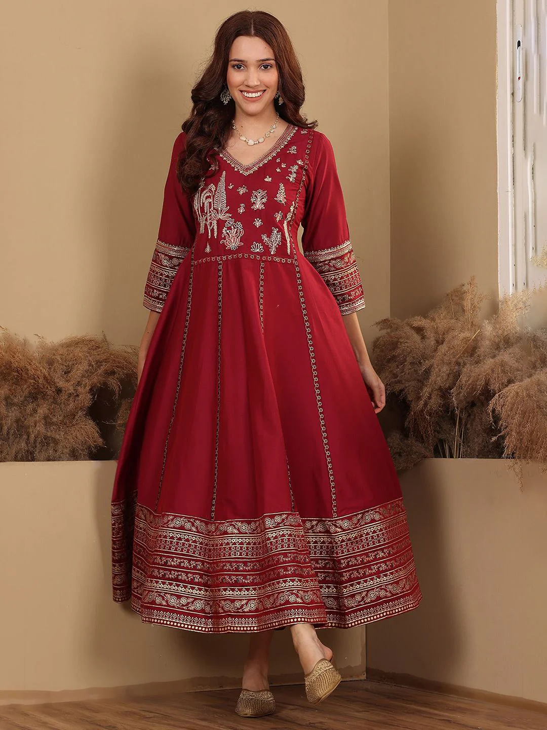 W Women Ethnic Motifs Fit & Flare Maxi Dress - Image 6