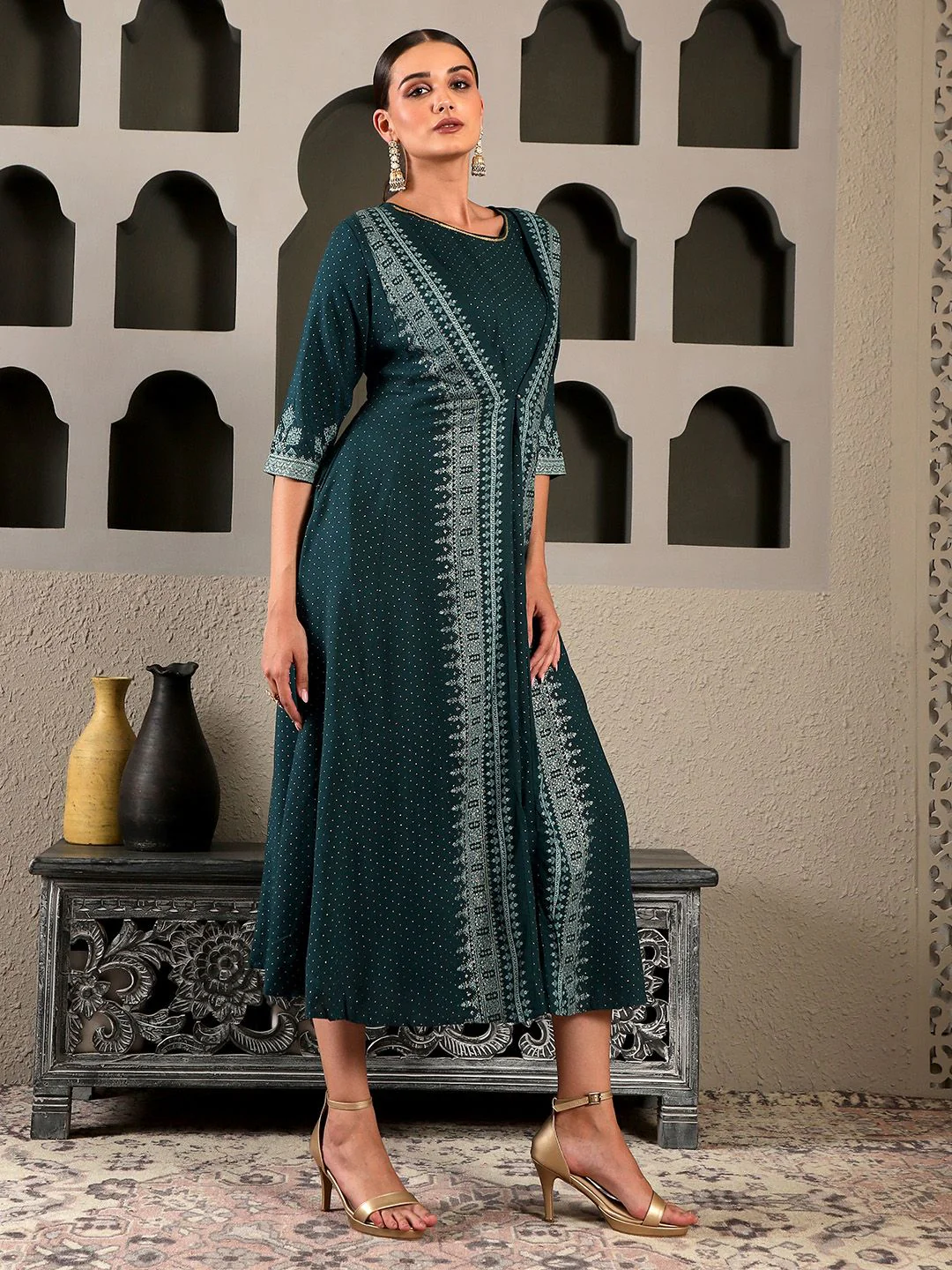 W Women Festive Geometric Print Jumpsuit - Image 3