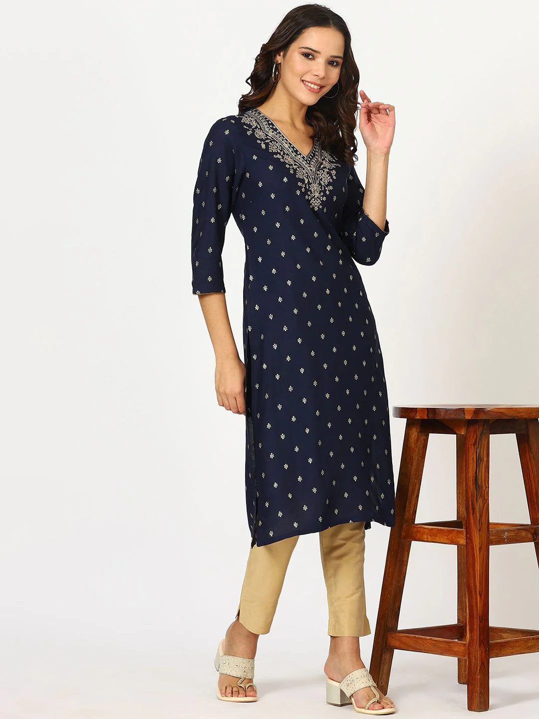 W Women Floral Kurta - Image 3