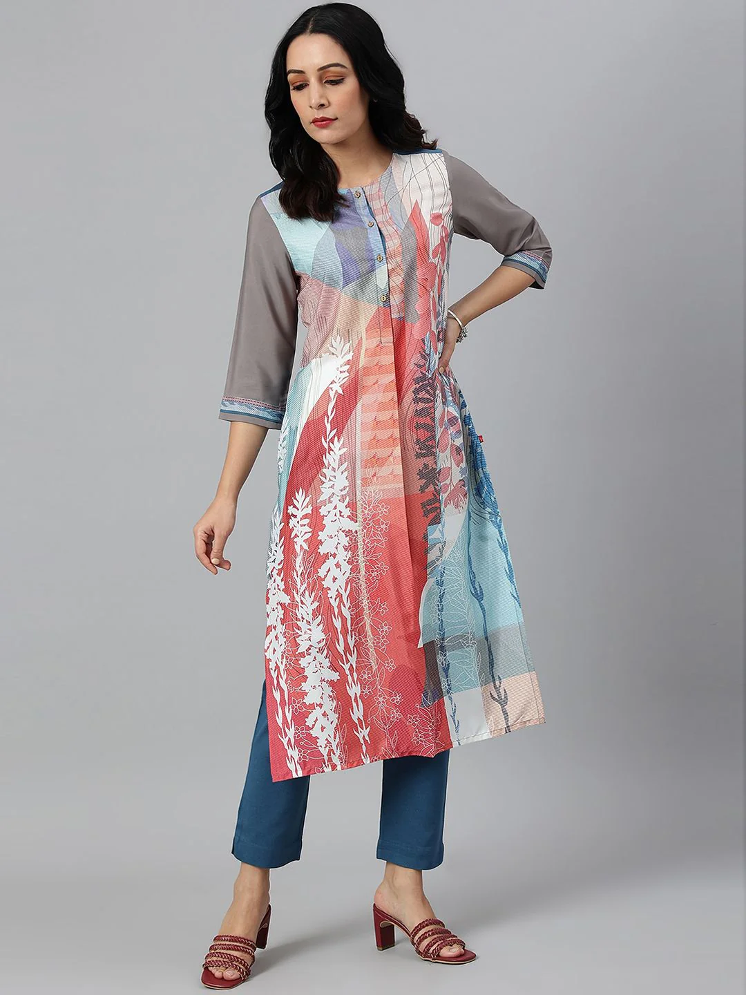 W Women Multicoloured Printed Kurta - Image 6