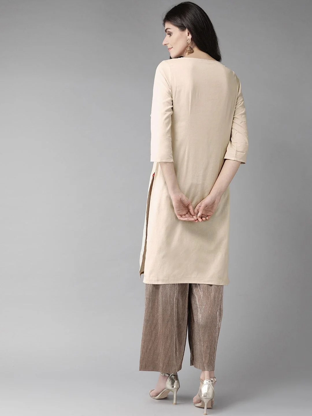 W Women Solid Straight Kurta - Image 5