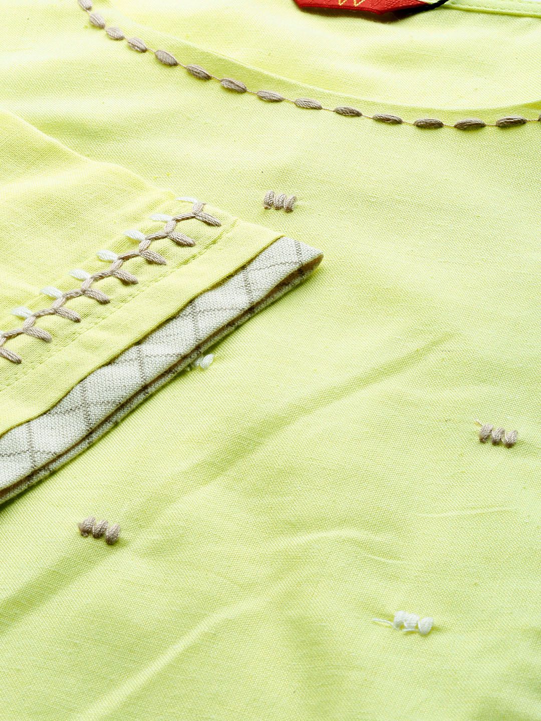 W Women Straight Cotton Kurta - Image 2