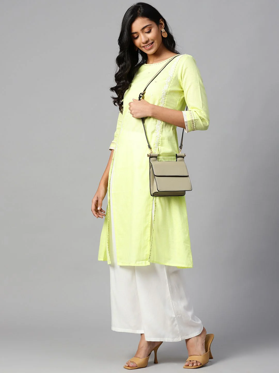 W Women Straight Cotton Kurta - Image 4