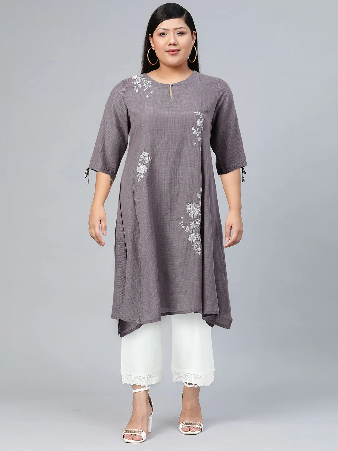 W Women Straight Cotton Kurta - Image 3