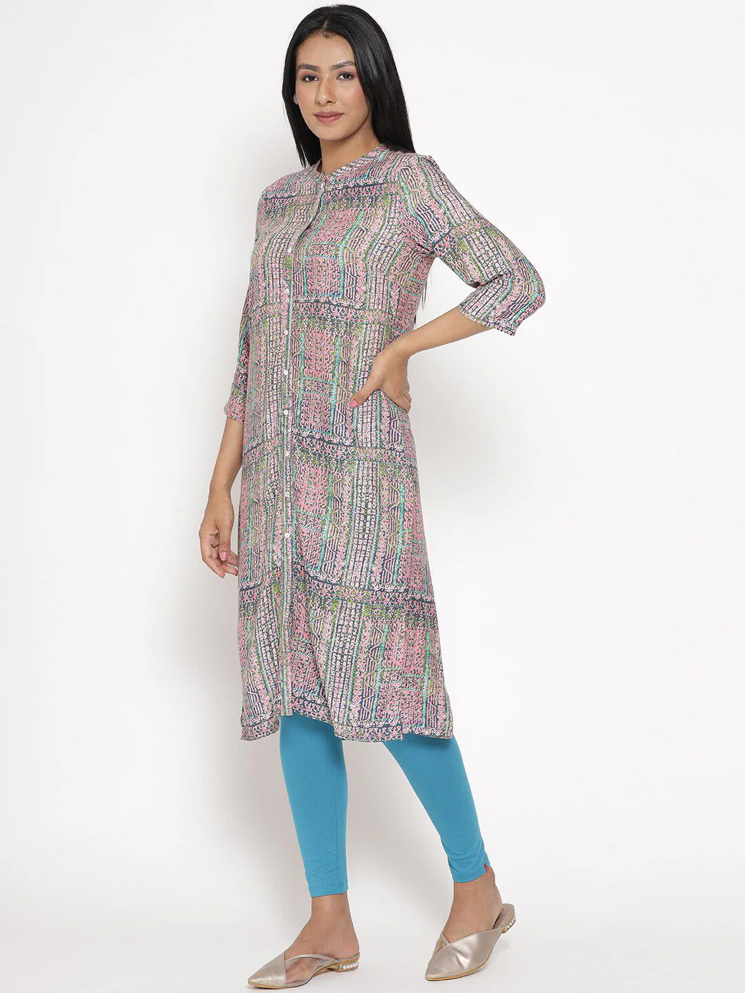 W Women Striped Kurta - Image 4