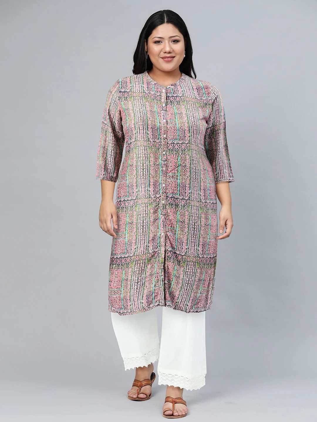 W Women Striped Kurta - Image 6
