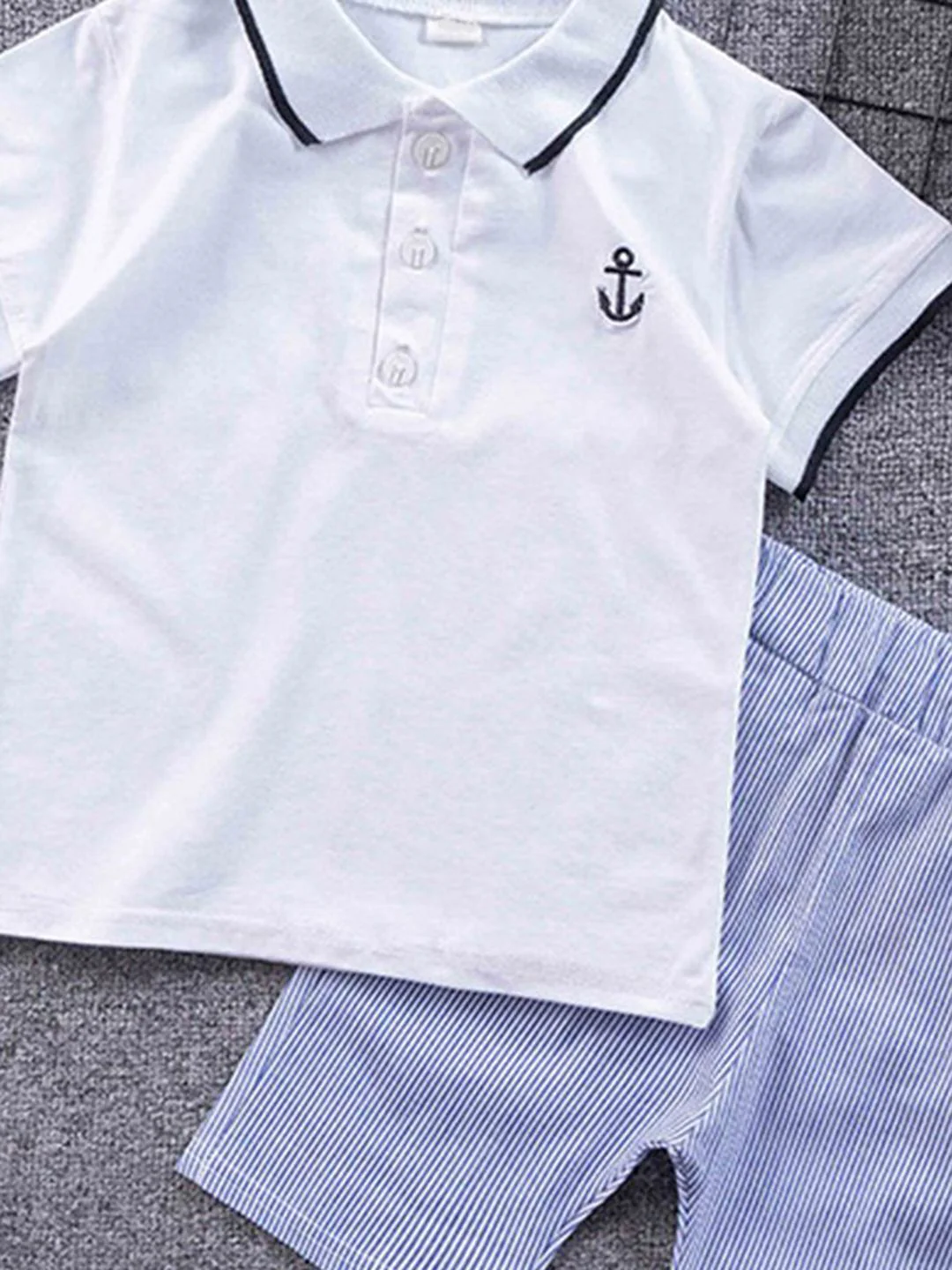 YK Boys Polo Collar T-Shirt With Shorts - Image 2