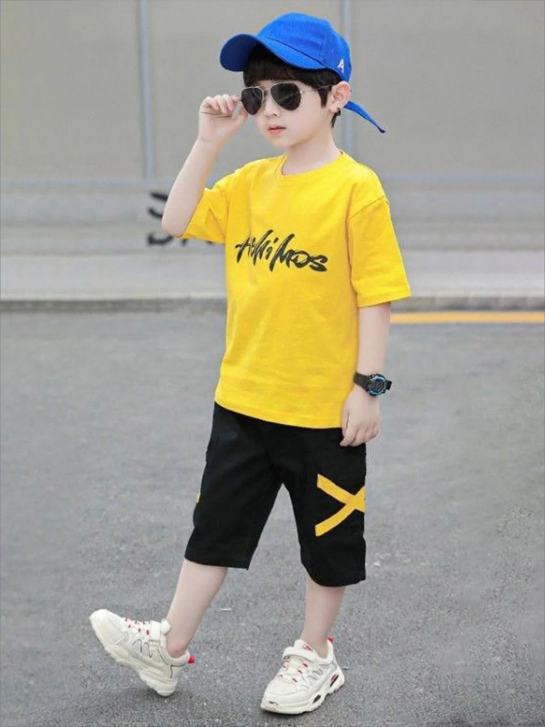 YK Boys Printed Round Neck Pure Cotton T-Shirt With Shorts - Image 5