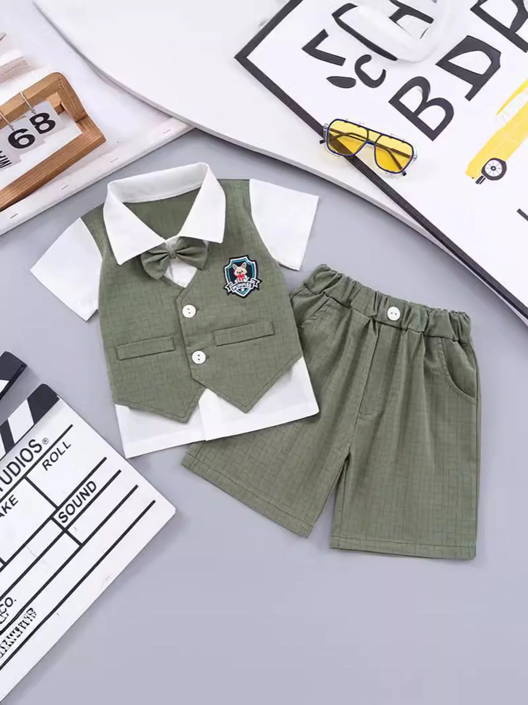 YK Boys Single Breasted 4-Piece Suit