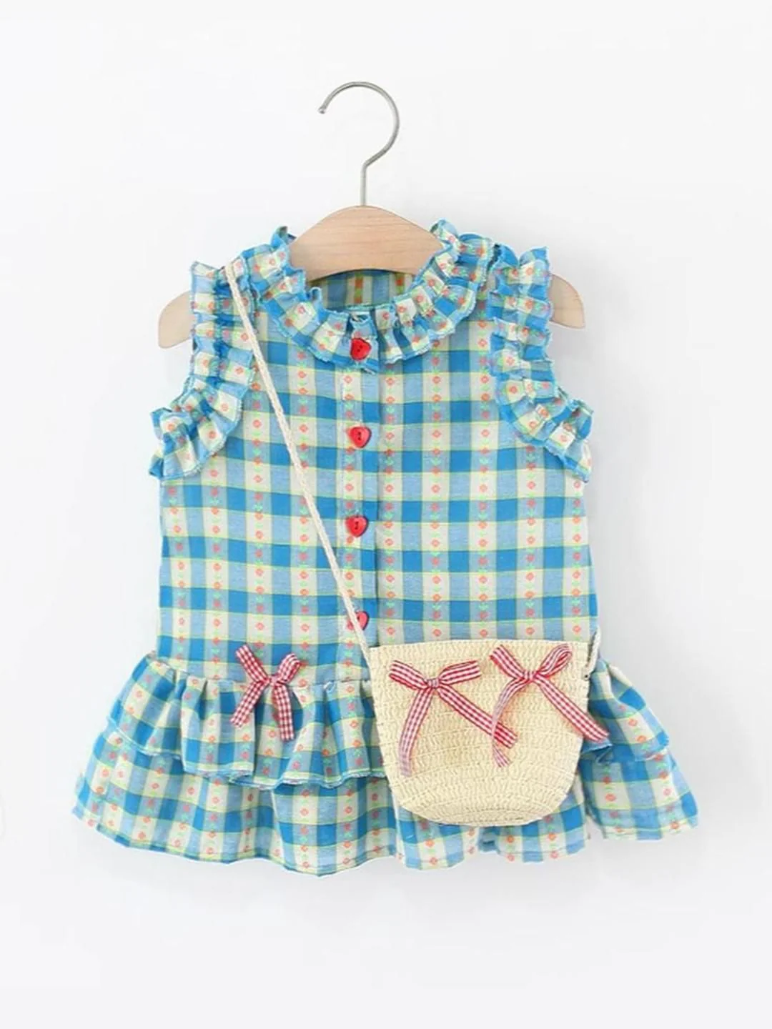 YK Checked Drop-Waist Dress - Image 2