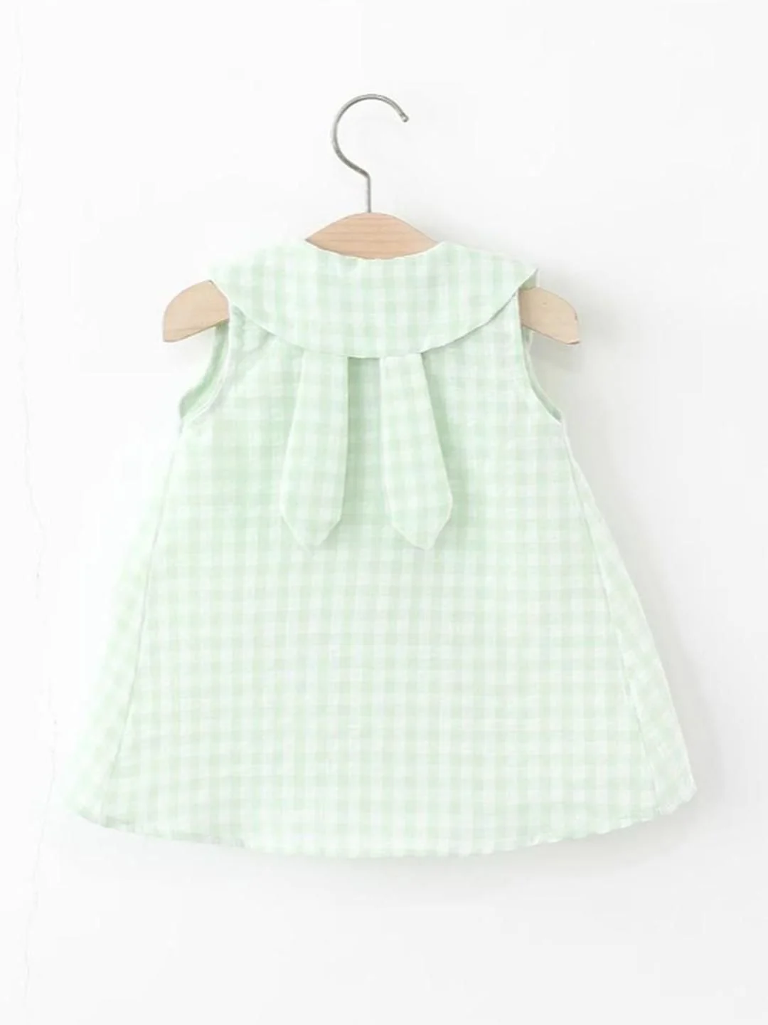 YK Checked Peter Pan Collar A-Line Dress - Image 3