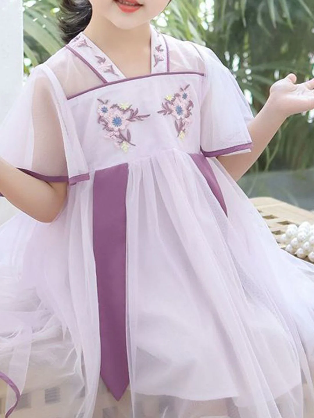 YK Floral Girls Floral Self Design Fit & Flare Dress - Image 5