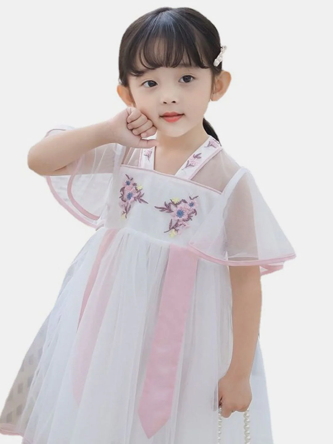 YK Floral Girls Floral Self Design Fit & Flare Dress - Image 7