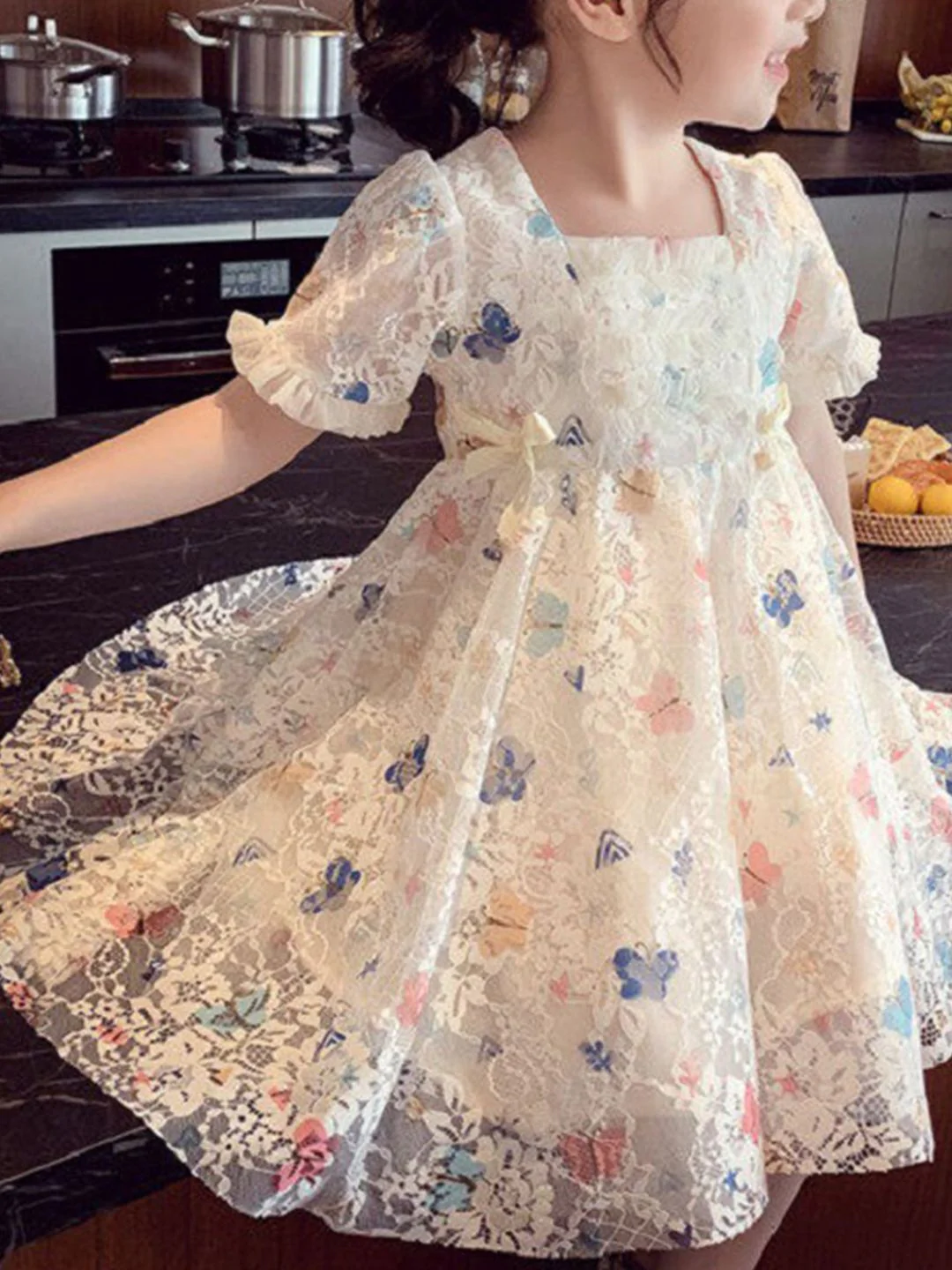 YK Floral Print A-Line Dress - Image 2