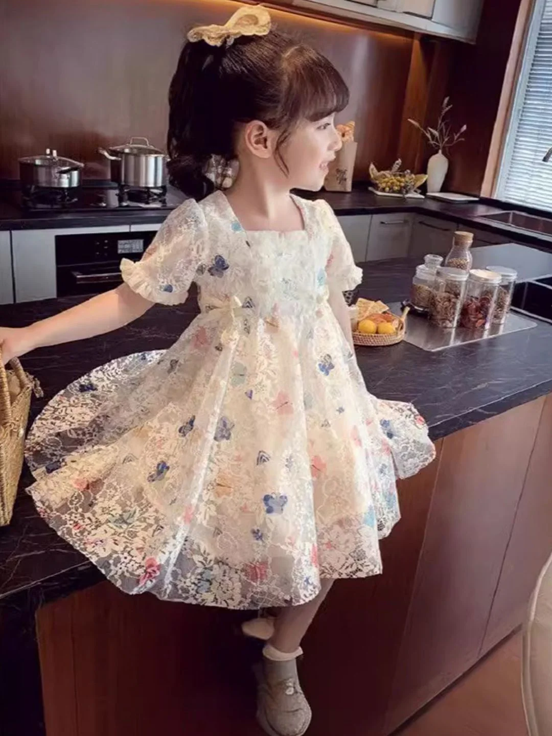 YK Floral Print A-Line Dress - Image 4
