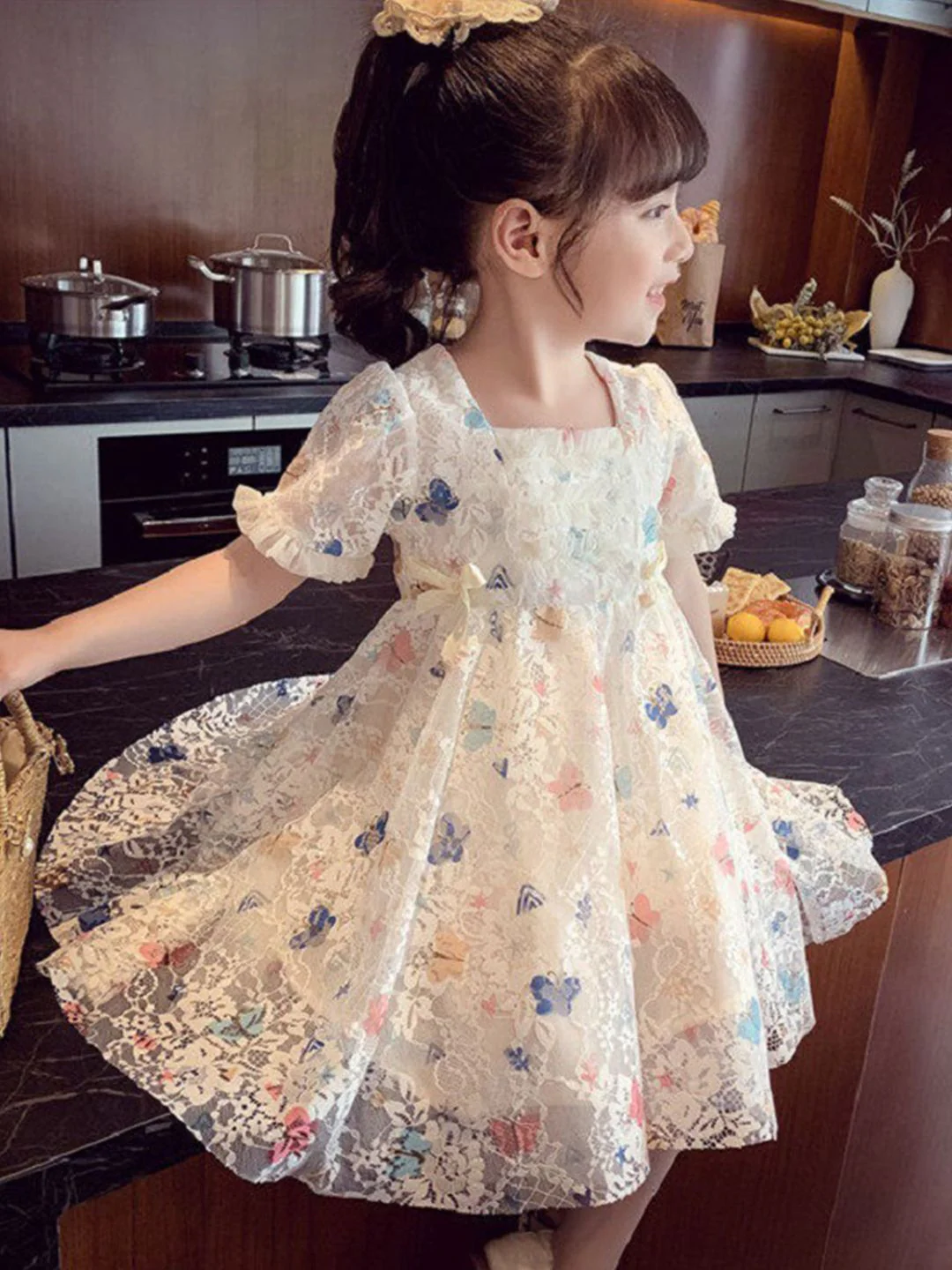 YK Floral Print A-Line Dress - Image 6