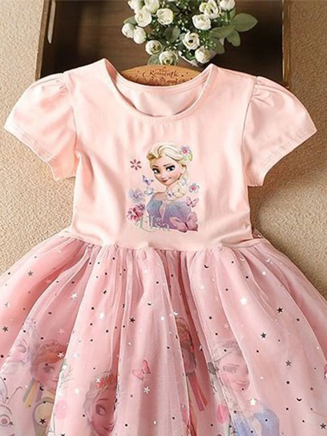 YK Girls Elsa Embellished Fit and Flare Dress - Image 2
