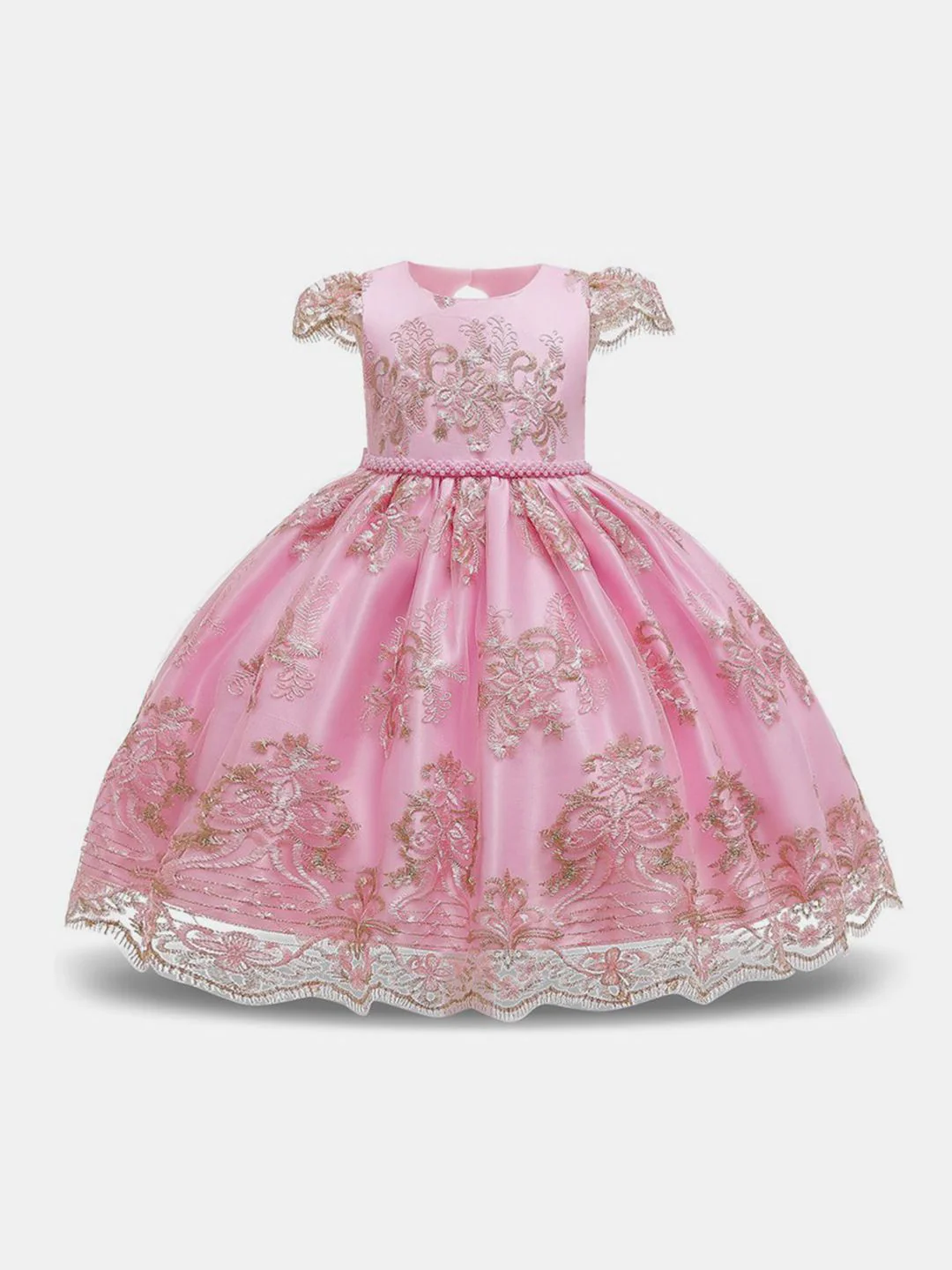YK Girls Embellished Fit & Flare Dress