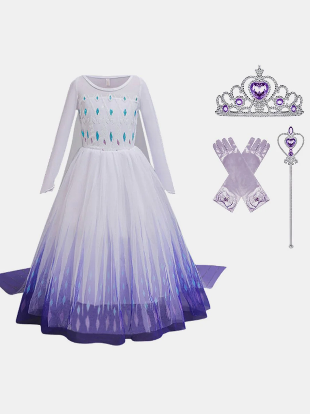 YK Girls Embellished Fit & Flare Maxi Dress - Image 2