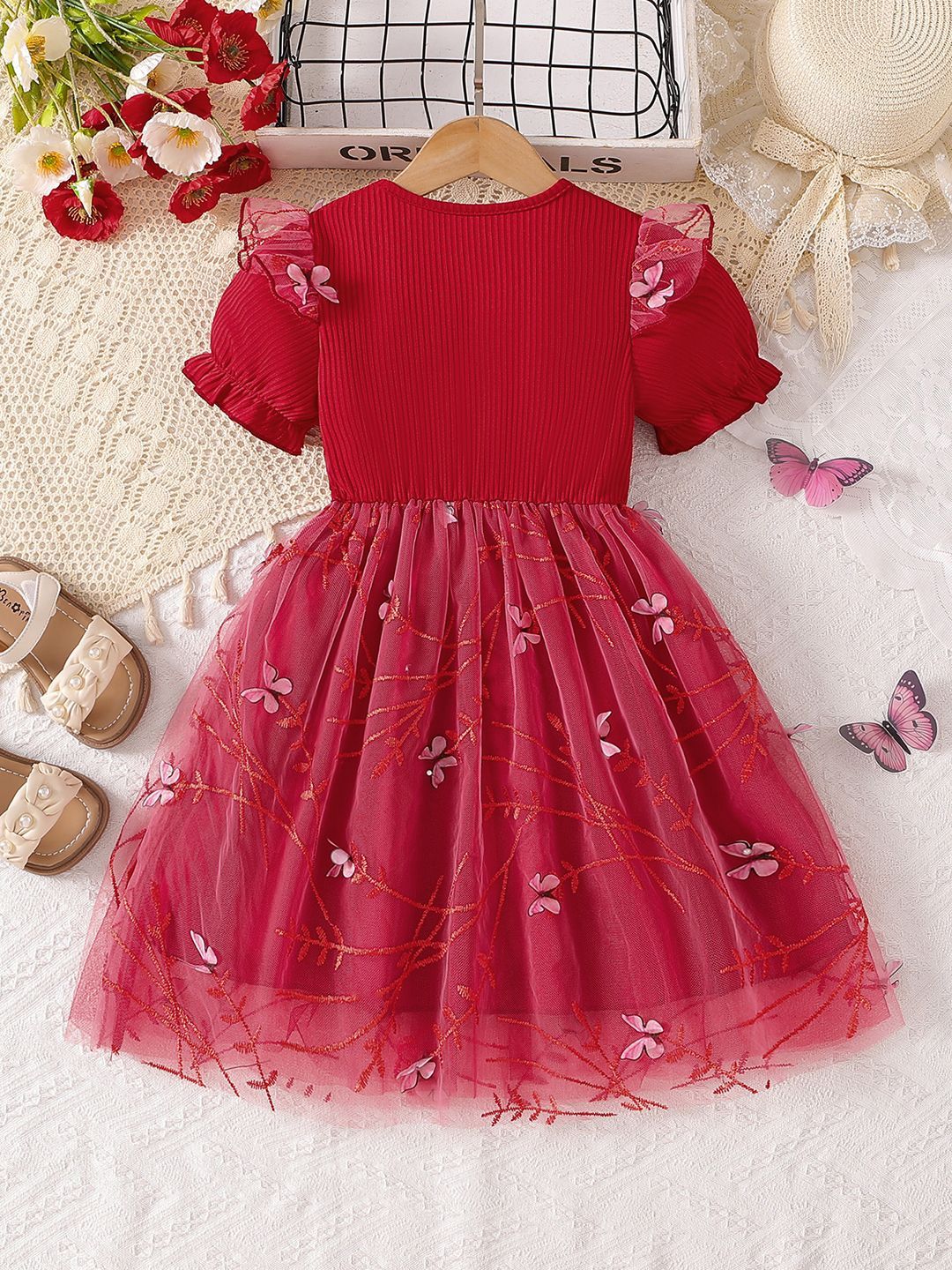 YK Girls Embroidered Applique Party Dress - Image 2