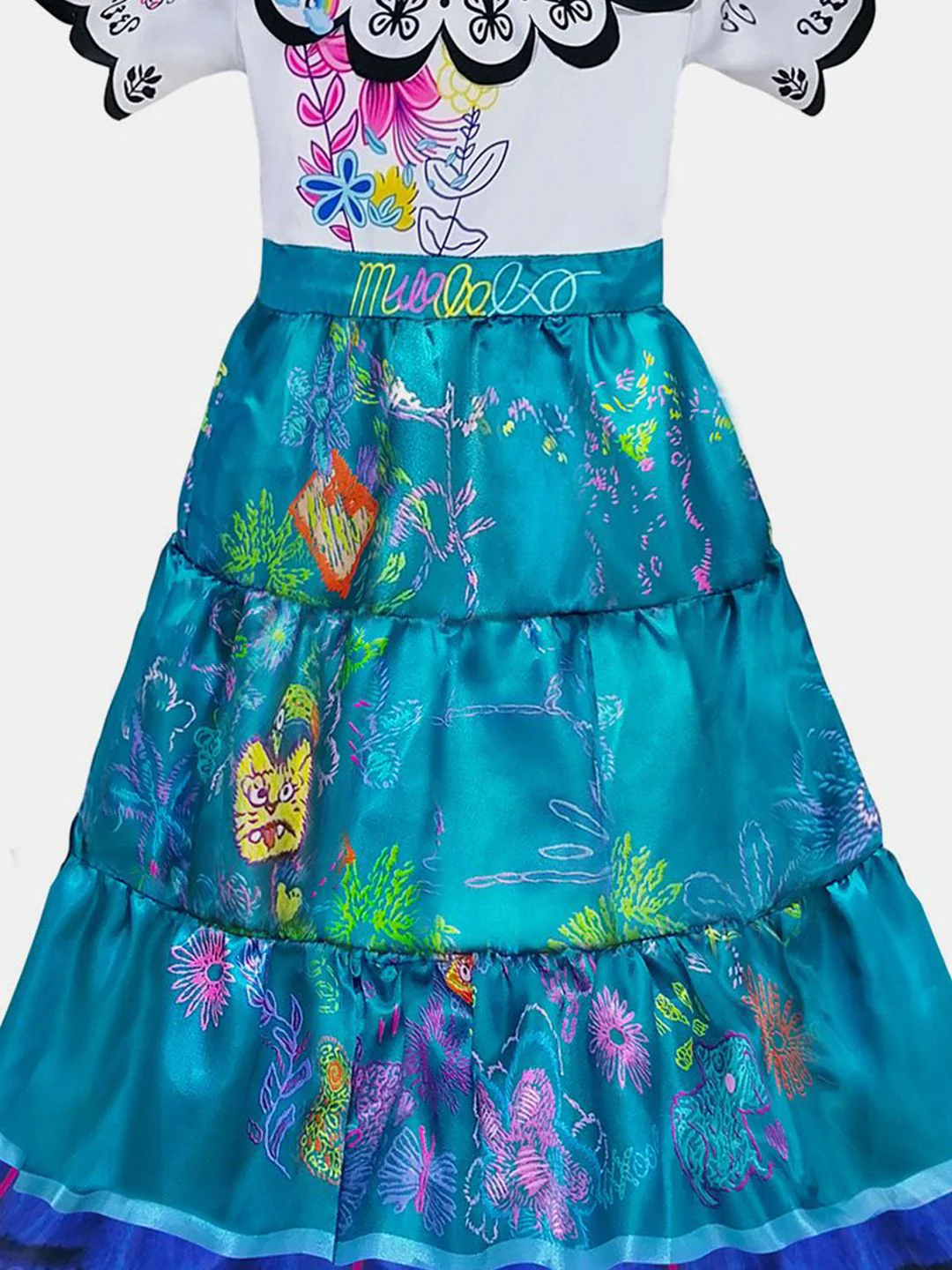 YK Girls Floral Print Fit & Flare Maxi Dress - Image 4