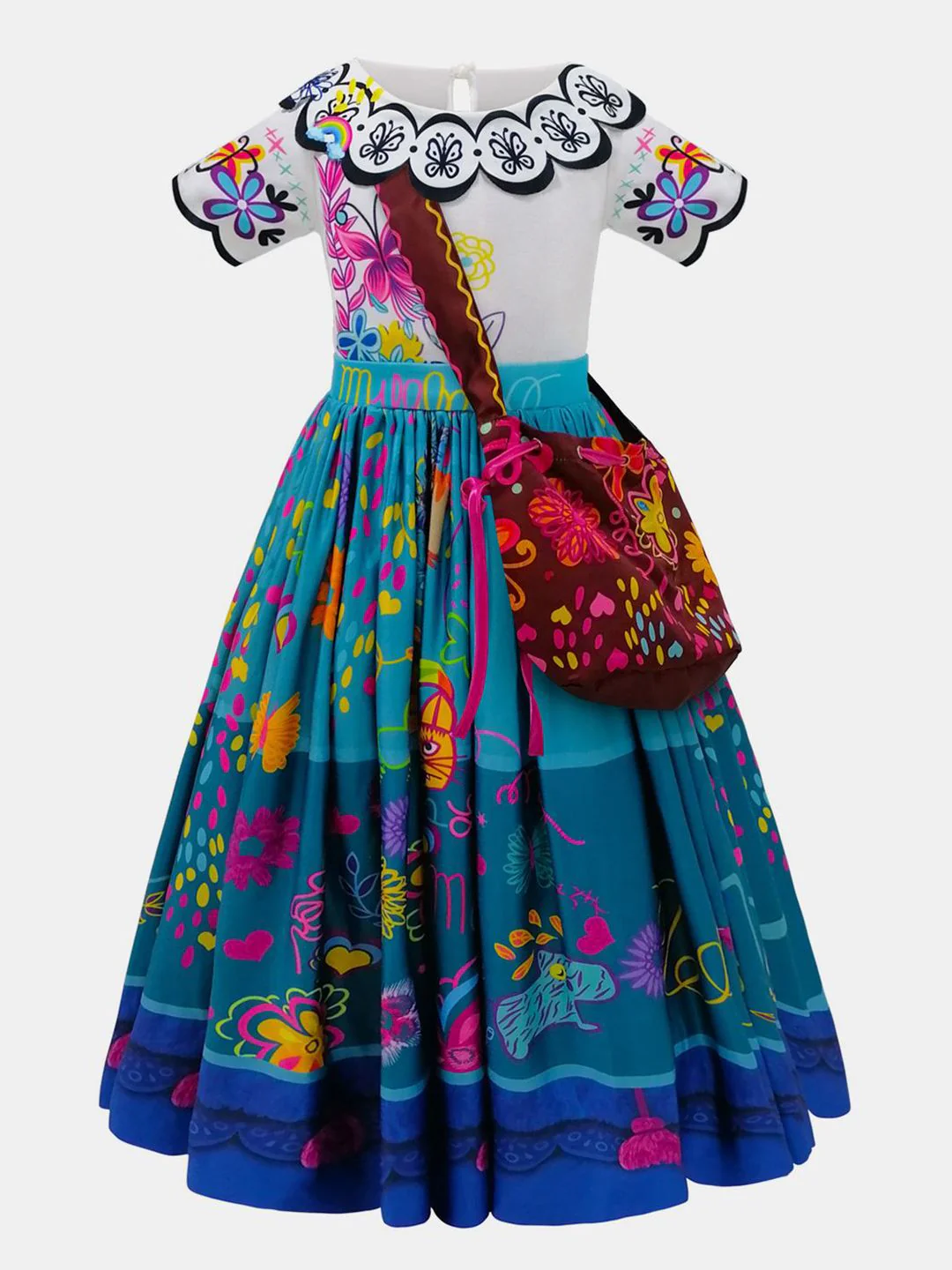 YK Girls Floral Print Fit & Flare Maxi Dress - Image 5