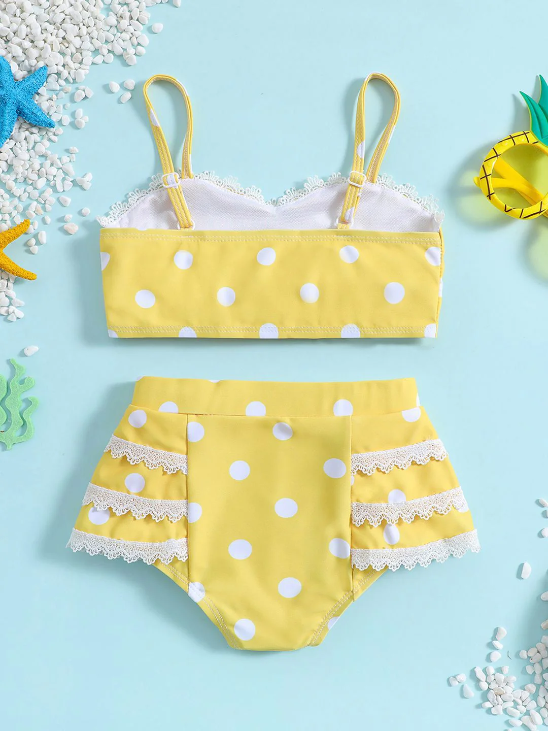 YK Infant Girls Printed Top & Shorts Swim Set - Image 2