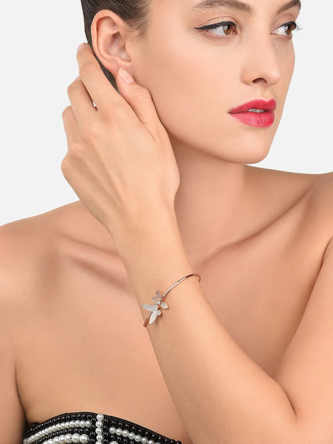Zaveri Pearls Rose Gold-Plated Set of 2 Bangle-Style Bracelet - Image 4