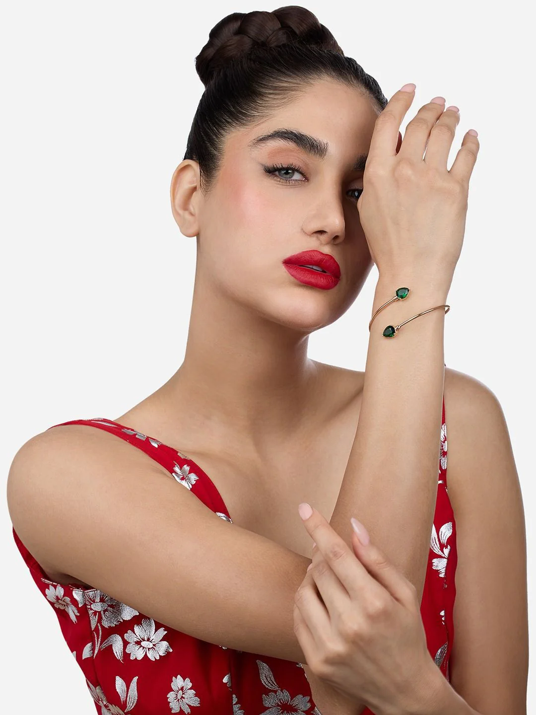 Zaveri Pearls Set Of 2 Rose Gold-Plated Brass Cubic Zirconia-Studded Kada Bracelet - Image 6