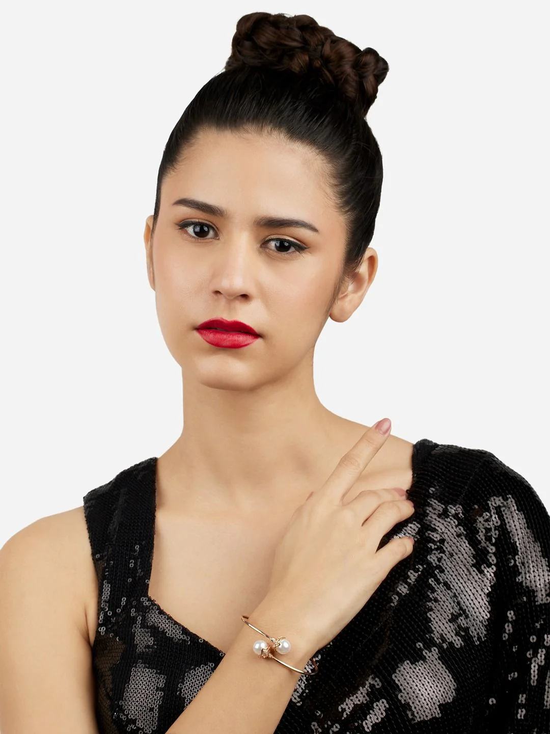 Zaveri Pearls Set Of 2 Rose Gold-Plated Cubic Zirconia Kada Bracelets - Image 6