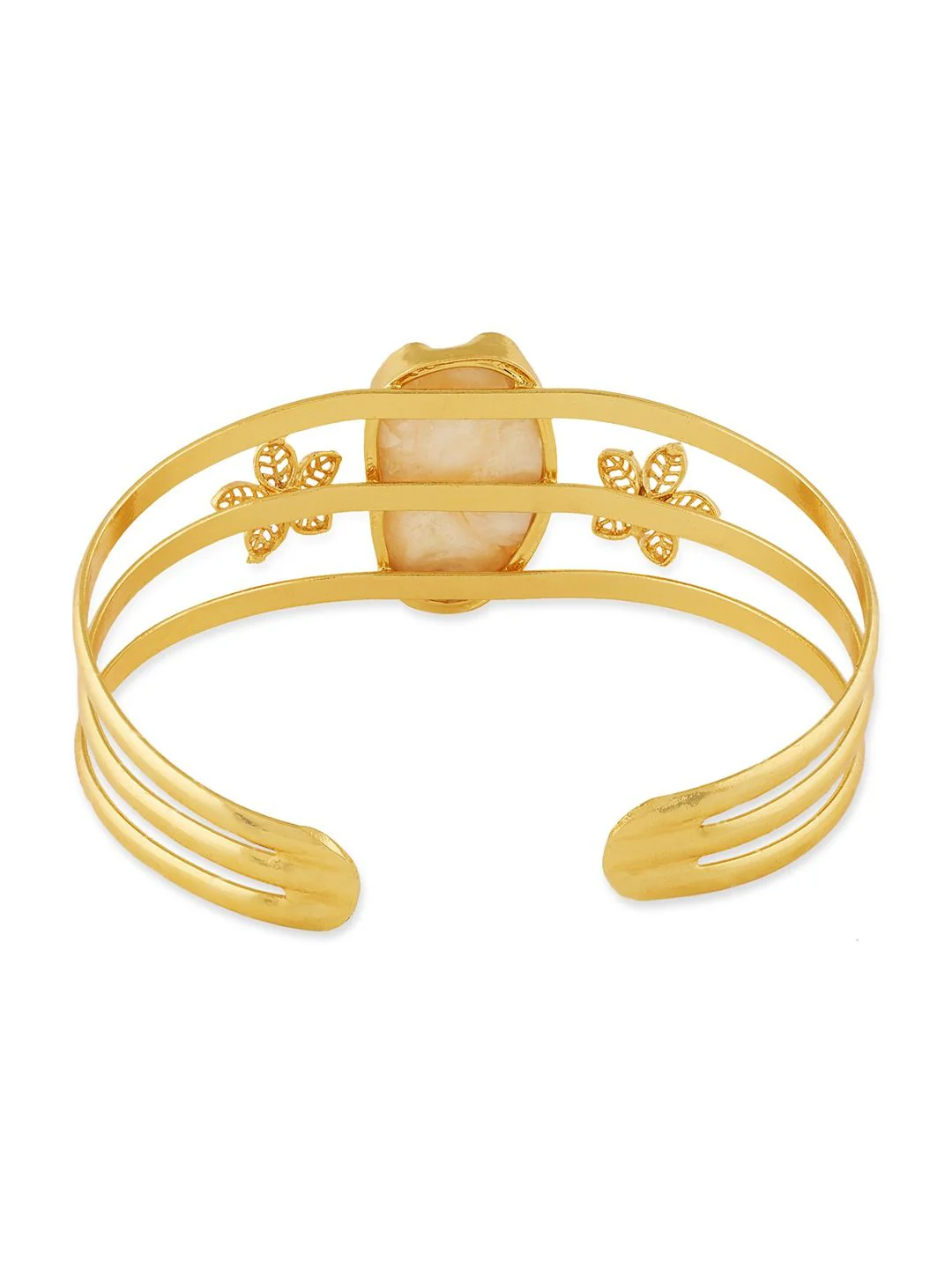 Zaveri Pearls Studded Gold-Plated Cuff Bracelet - Image 4
