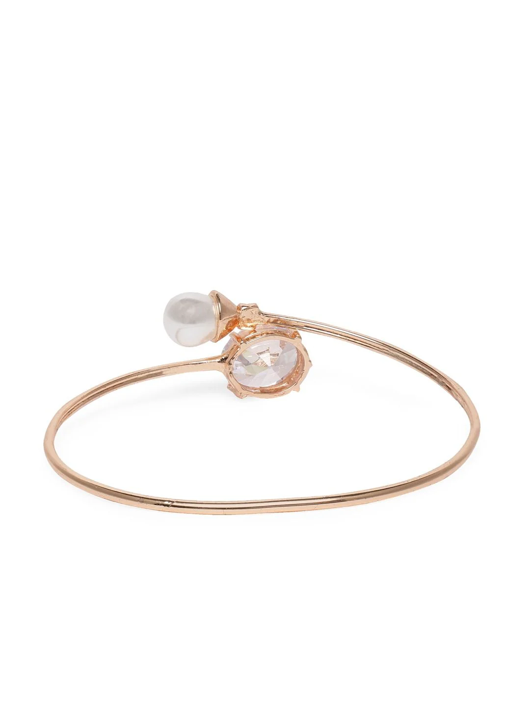 Zaveri Pearls Women Set Of 2 Rose Gold Brass Cubic Zirconia Kada Bracelet - Image 7