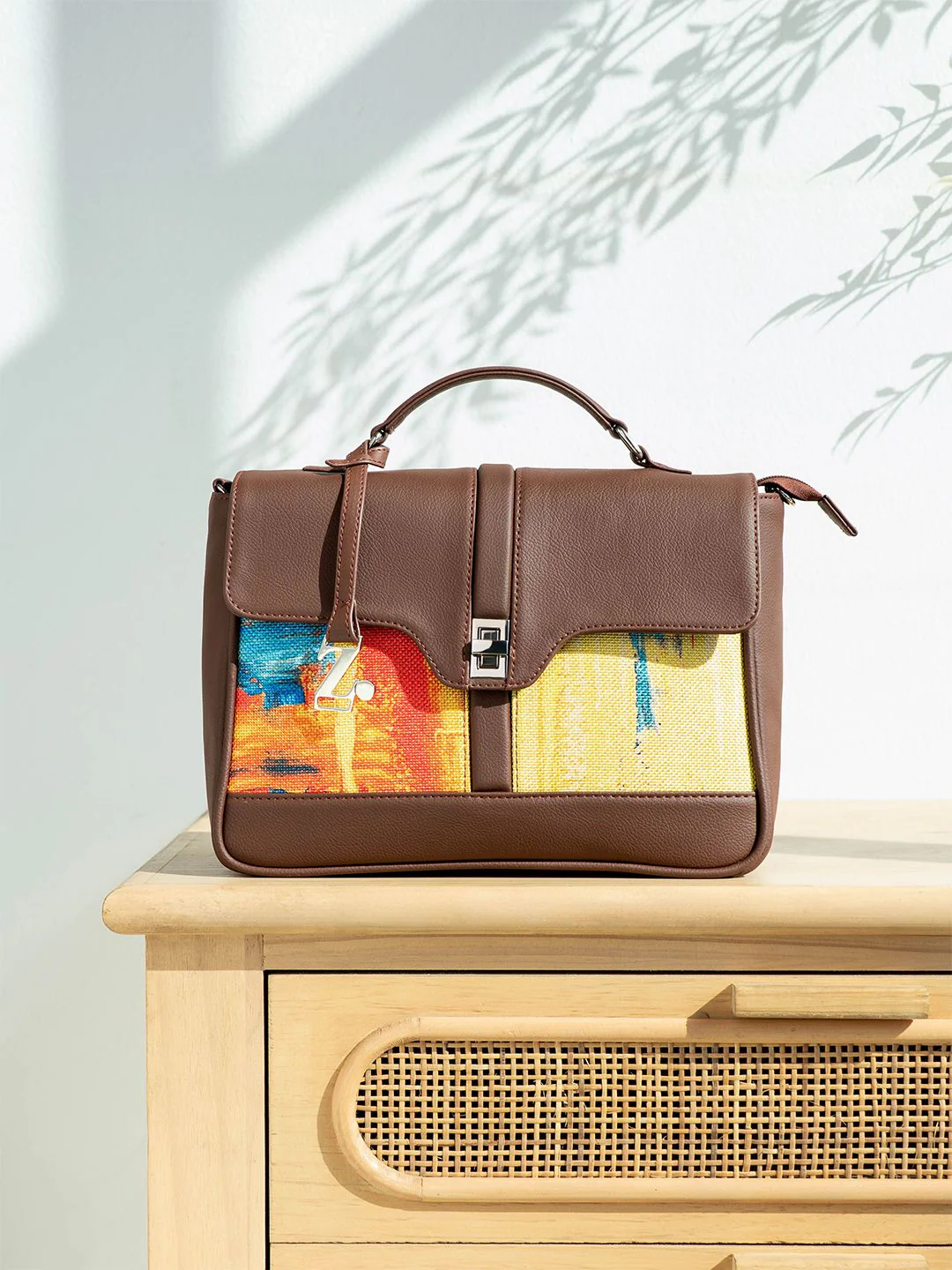 ZOUK Abstract Amaze Printed Structured Satchel