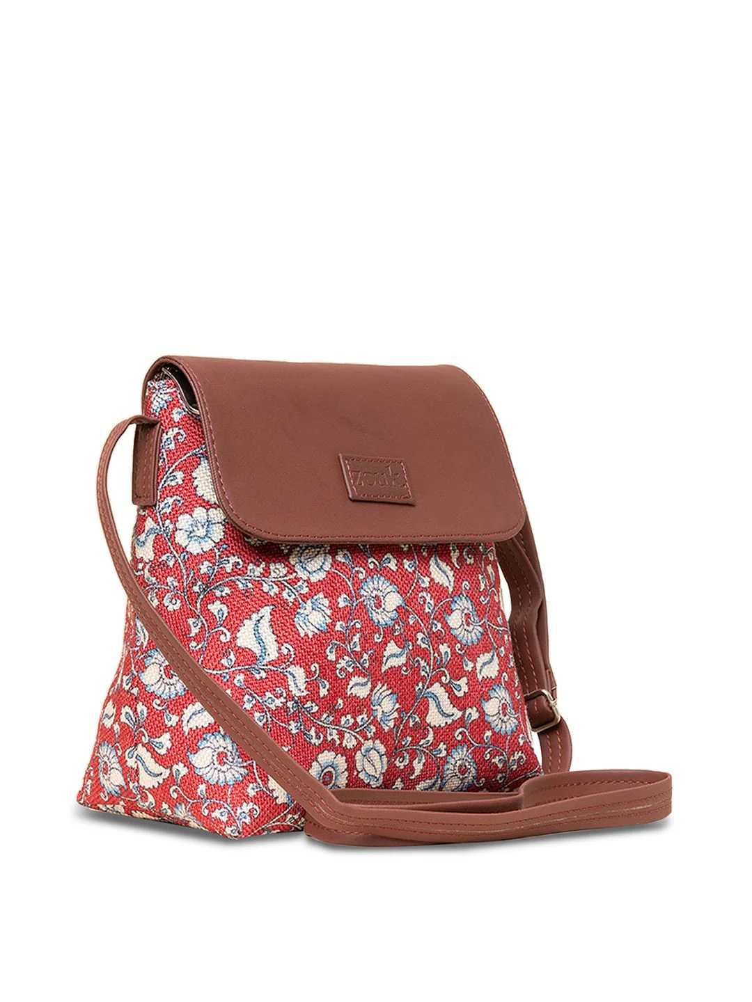 ZOUK Brown Ethnic Motifs Printed Shopper Sling Bag - Image 3