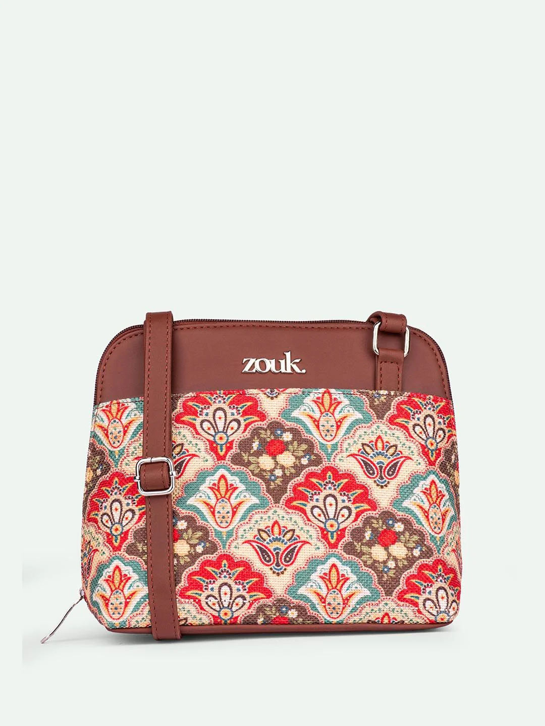 ZOUK Ethnic Motifs Printed Structured Sling Bag - Image 2