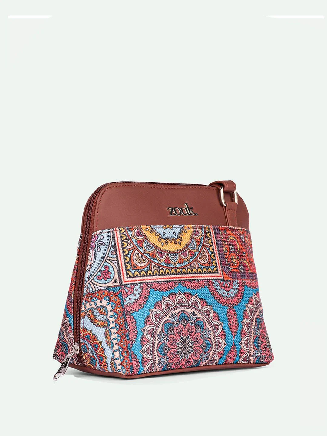 ZOUK Ethnic Motifs Printed Structured Sling Bag - Image 5