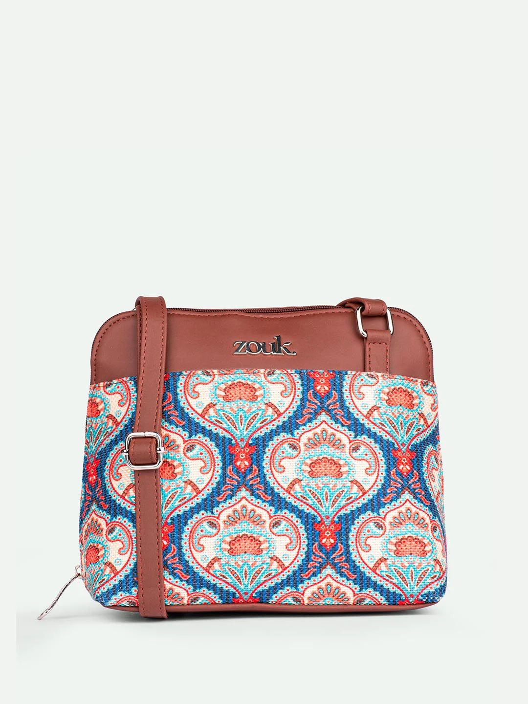 ZOUK Ethnic Motifs Printed Structured Sling Bag - Image 2