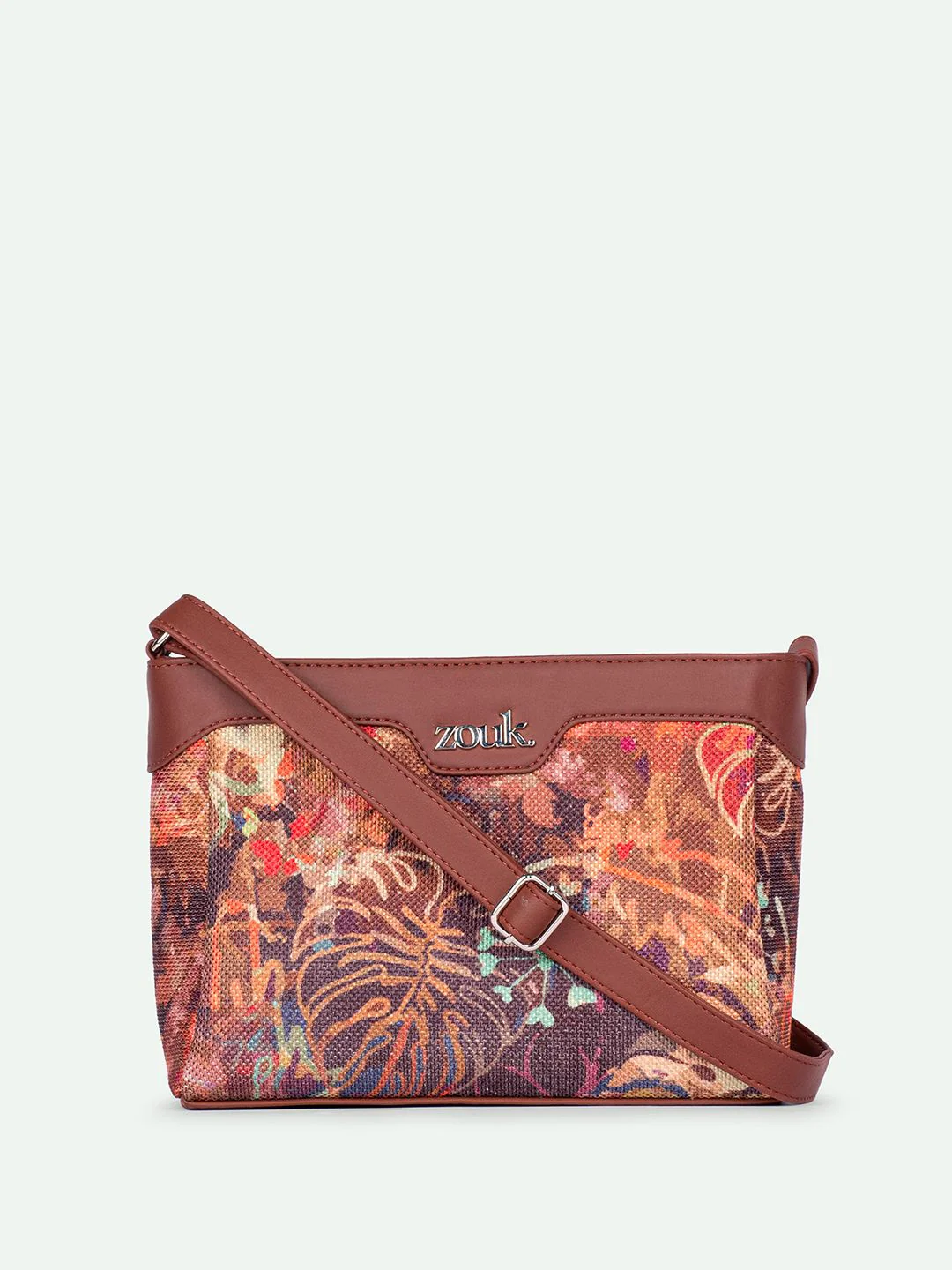 ZOUK FloLov Harmony Floral Printed Structured Sling Bag - Image 2