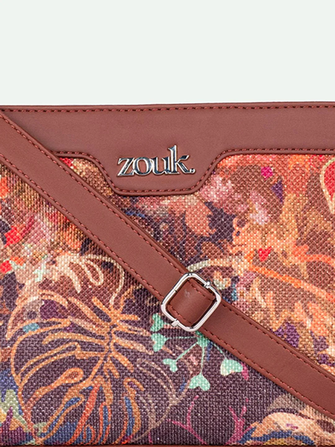 ZOUK FloLov Harmony Floral Printed Structured Sling Bag - Image 6