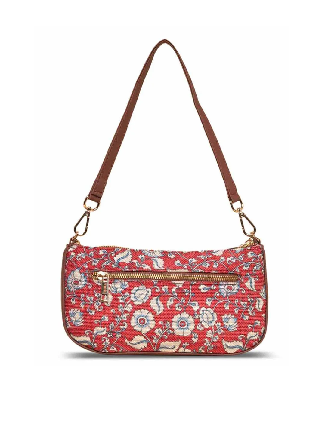 ZOUK Floral Printed Structured Baguette Bag Handbags - Image 5