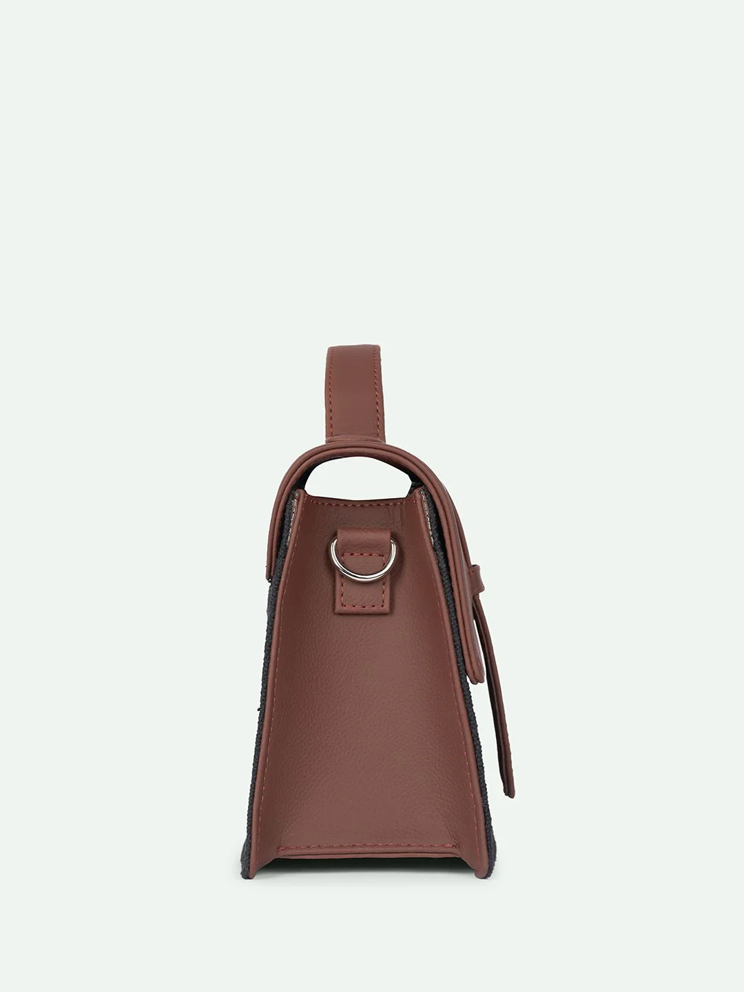 ZOUK Floral Printed Structured Satchel with Cut Work - Image 3